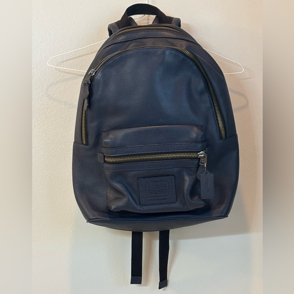 Coach Dark Blue Leather Backpack